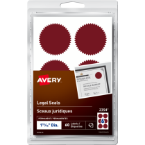 Avery&reg; Legal Seals Red 60/pkg