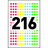 Avery&reg; See Thru Colour Coding Labels 1/4" Round Assorted Colours 648 labels/pkg