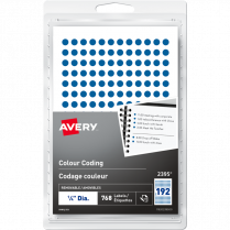 Avery&reg; Colour Coding Labels Round Non-Printable 1/4" Blue 768/pkg