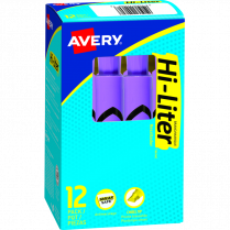 Avery&reg; HI-LITER&reg; Chisel Tip Fluorescent Purple 12/box