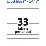 PRES-a-ply&reg; Copier Labels Permanent 1" x 2-3/4" 3,300/box