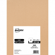 Avery&reg; White Shipping Labels 8-1/2" x 5-1/2" White 500/pkg
