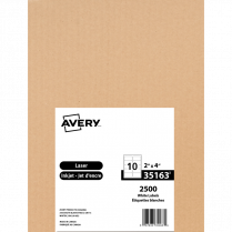 Avery&reg; White Shipping Labels 2" x 4" White 2,500/pkg