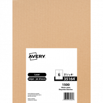 Avery&reg; White Shipping Labels 3-1/3" x 4" White 1500/pkg