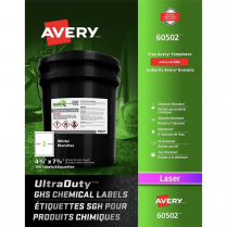 Avery&reg; UltraDuty GHS Chemical Labels 4-3/4" x 7-3/4" White 100/pkg