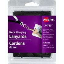Avery&reg; Neck Hanging Lanyards Black 12/pkg
