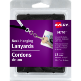 Avery&reg; Neck Hanging Lanyards Black 12/pkg