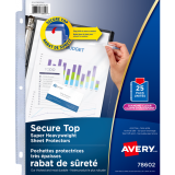 Avery&reg; Secure Top Page Protectors 4.6 mil Letter 25/pkg