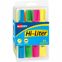 Avery&reg; HI-LITERS&reg; Assorted Colours 12/pkg