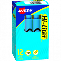 Avery&reg; HI-LITER&reg; Chisel Tip Fluorescent Blue 12/box