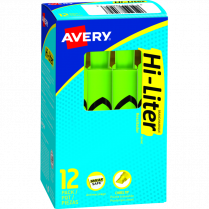 Avery&reg; HI-LITER&reg; Chisel Tip Fluorescent Green 12/box
