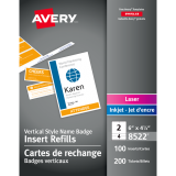 Avery&reg; Premium Name Badges 6" x 4-1/4" White 100/box