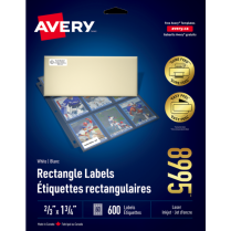 Avery&reg; Easy Peel&reg; Labels 2/3" x 1-3/4" Laser/Inkjet 600/pkg
