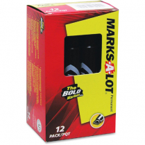 Avery&reg; Marks-A-Lot&reg; Permanent Markers Chisel Tip Black 12/box