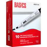 Basics&reg; Dry Erase Whiteboard Markers Chisel Black 10/box