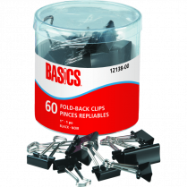 Basics&reg; Fold-Back Clips 1" 60/tub