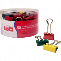 Basics&reg; Fold-Back Clips 3/4" Assorted Colours 50/tub