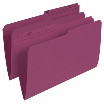 Basics&reg; Coloured Reversible File Folders Legal Light Burgundy 100/box