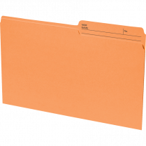 Basics&reg; Coloured Reversible File Folders Legal Orange 100/box