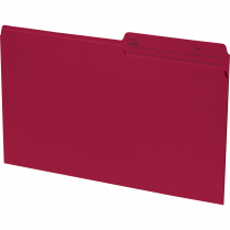 Basics&reg; Coloured Reversible File Folders Legal Burgundy 100/box