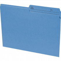 Basics&reg; Coloured Reversible File Folders Letter Blue 100/box