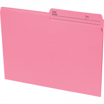 Basics&reg; Coloured Reversible File Folders Letter Pink 100/box