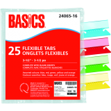 Basics&reg; Flexible Tabs 3-1/2" Assorted Colours 25/pkg