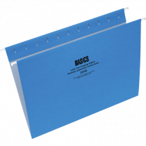 Basics&reg; Coloured Hanging Folders Letter Blue 25/box