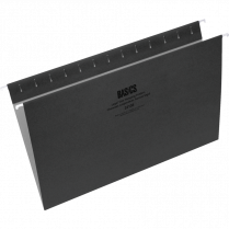 Basics&reg; Coloured Hanging Folders Legal Black 25/box