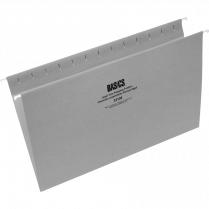 Basics&reg; Coloured Hanging Folders Legal Grey 25/box