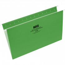 Basics&reg; Coloured Hanging Folders Legal Light Green 25/box
