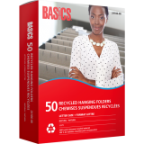 Basics&reg; Recycled Hanging Folders Letter Natural 50/box