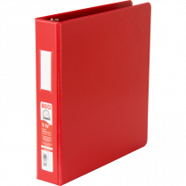 Basics&reg; D-Ring Binder 1-1/2" Red