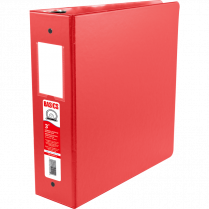 Basics&reg; Round Ring Binder 3" Red