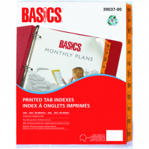 Basics&reg; Printed Tab Indexes Jan-Dec Bilingual Letter Yellow