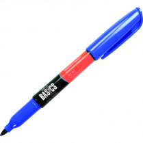 Basics&reg; Permanent Markers Pen Style Fine Tip Blue 12/box