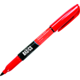 Basics&reg; Permanent Markers Pen Style Fine Tip Red 12/box