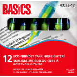 Basics&reg; Eco-Friendly Tank Highlighters Yellow 12/box