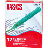 Basics&reg; Highlighters Green 12/box