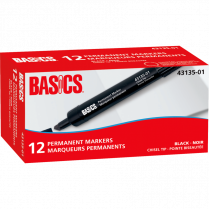 Basics&reg; Permanent Marker Chisel Tip Black 12/box