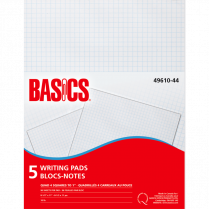 Basics&reg; Writing Pad Quad Letter 96 shts 5/pkg