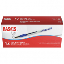 Basics&reg; Gel Stick Pens 0.7mm Blue 12/box