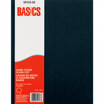 Basics&reg; Hard Cover Flush-Cut Notebook 9" x 7-1/4" 192 pages Blue