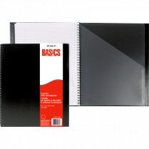 Basics&reg; Classic Coil Notebook 9" x 7-1/4" 192 pages Black