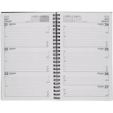 Basics&reg; Weekly Diary Flexible Cover 8" x 5" Bilingual Black