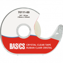 Basics&reg; Crystal Clear Tape Dispenser 3/4" (18mm x 33m)