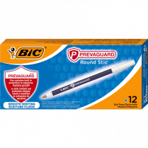 Bic&reg; PrevaGuard&trade; Round Stic Ball Point Pens Medium Blue 12/box