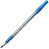 BIC&reg; Round Stic Grip&reg; Pens Medium Point Blue 8/pack