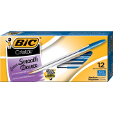 Bic&reg; Cristal&reg; Stick Pens Medium Point Blue 12/box