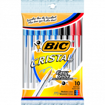 Bic&reg; Cristal&reg; Stick Pens Medium Point Assorted Colours 10/pkg